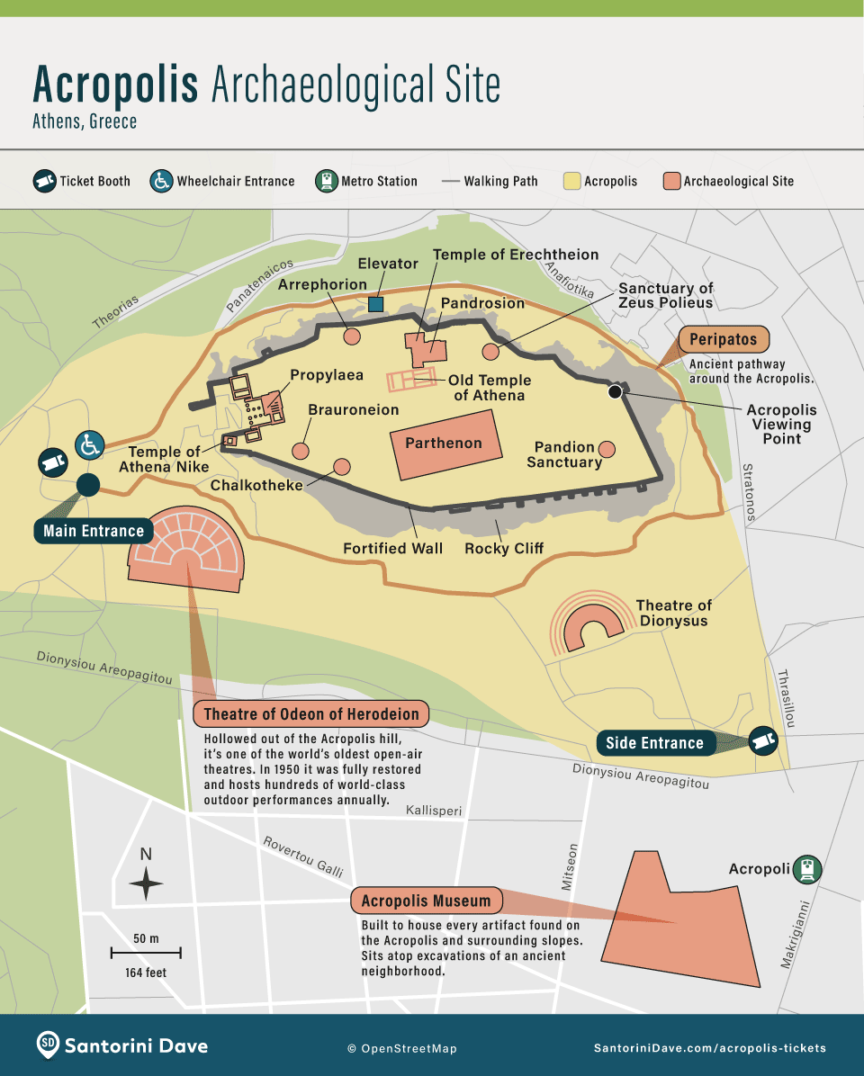 Acropolis Archaeological Site map