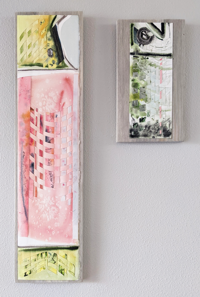 Salmon watercolor weaving