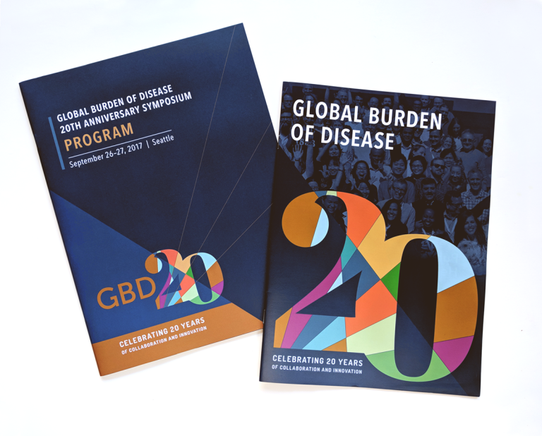 Global Burden of Disease 20 year anniversary magazine and program.