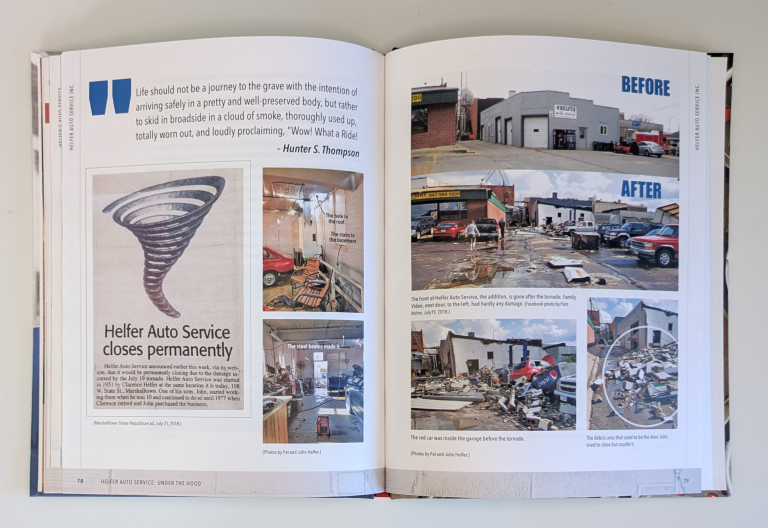 Helfer Auto Service memoir tornado page