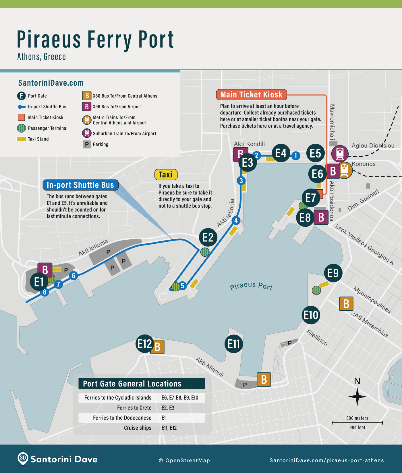Piraeus Ferry Port map
