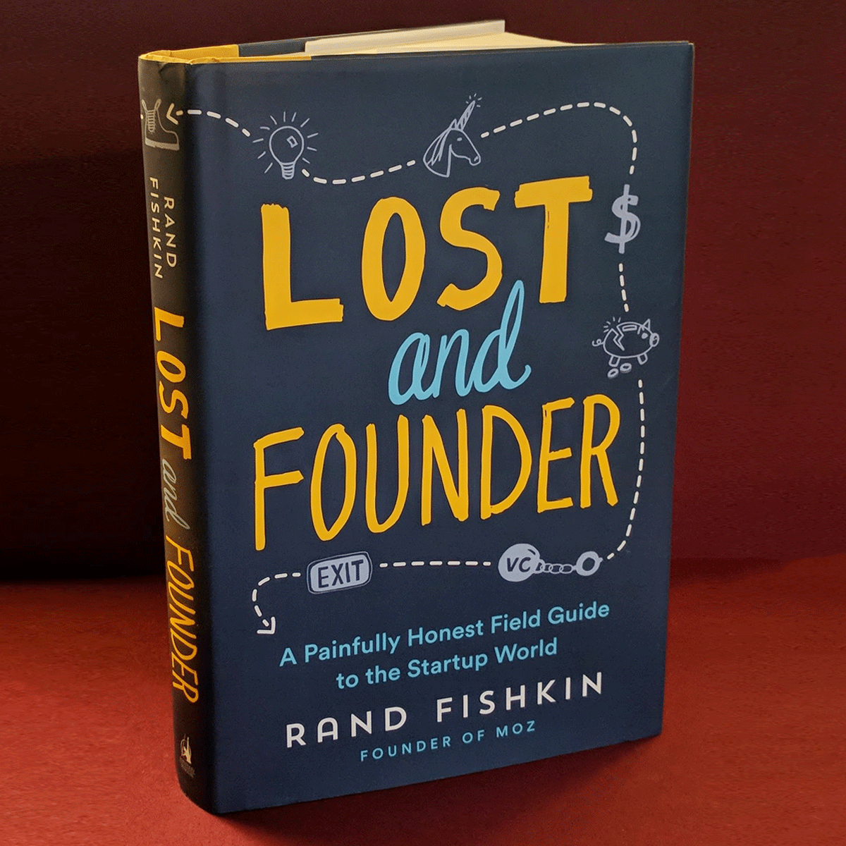 A book titled, "Lost and Founder."